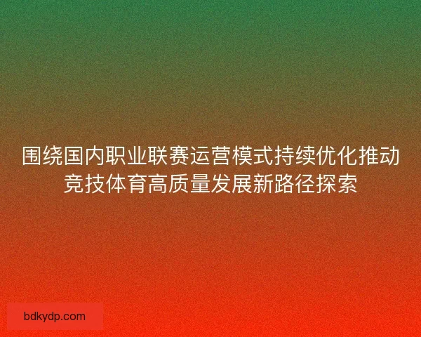 围绕国内职业联赛运营模式持续优化推动竞技体育高质量发展新路径探索